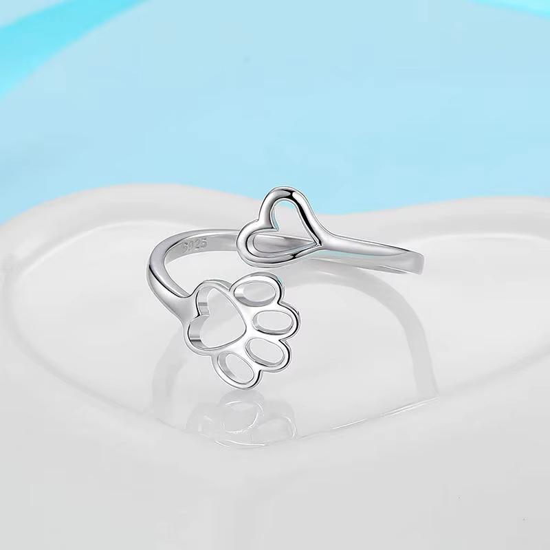Adjustable Paws HEART Print Promise Ring