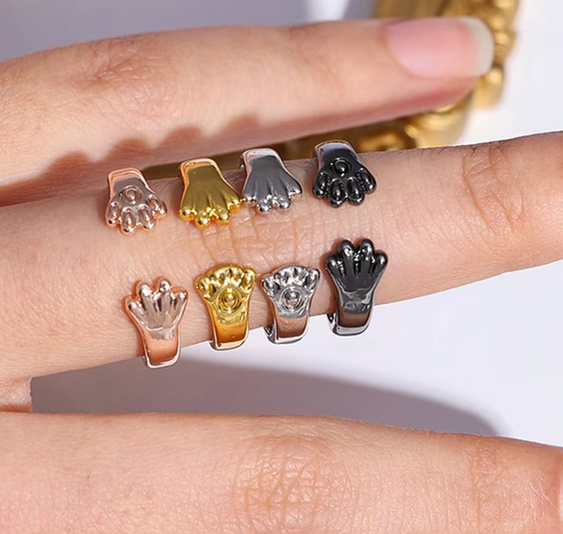 Adjustable Paws Print Promise Ring