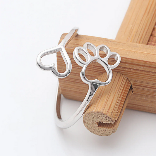 Adjustable Paws HEART Print Promise Ring